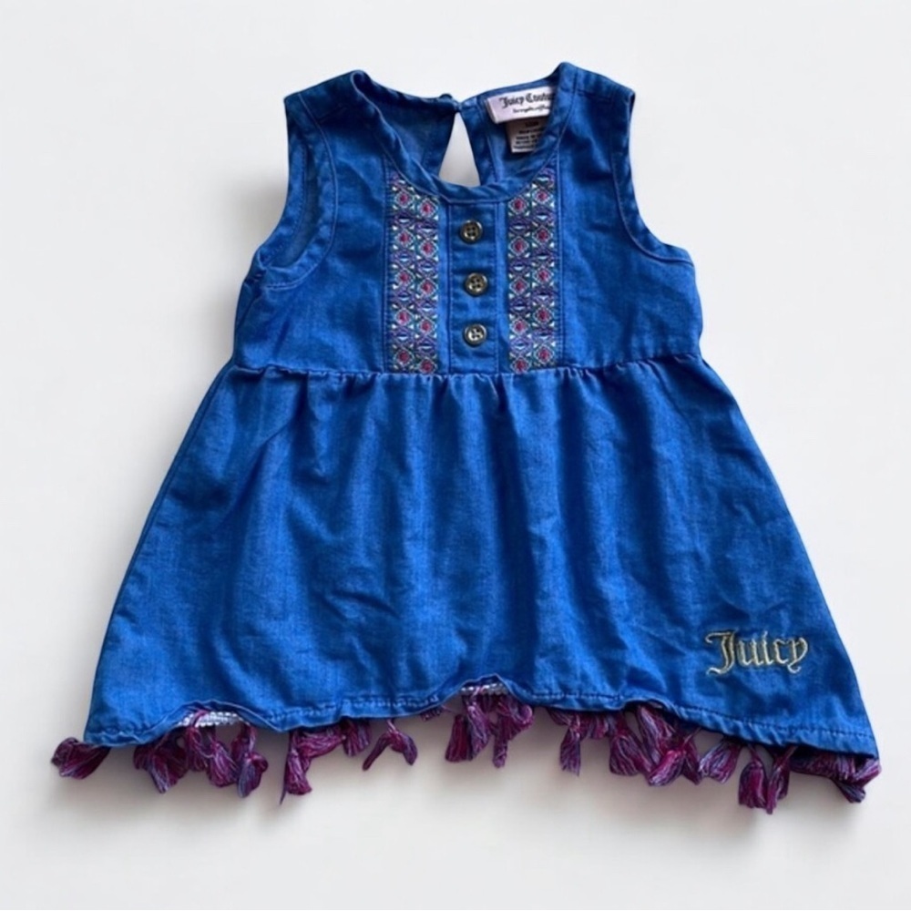 Juicy couture denim tassel dress size 12 months